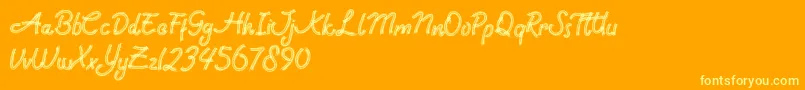 Rock Brush Pro Font – Yellow Fonts on Orange Background