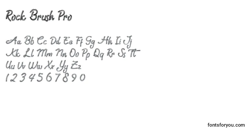 Schriftart Rock Brush Pro (138924) – Alphabet, Zahlen, spezielle Symbole