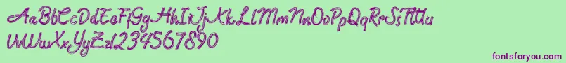 Rock Brush Pro Font – Purple Fonts on Green Background