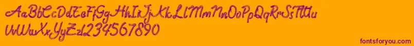 Rock Brush Pro Font – Purple Fonts on Orange Background