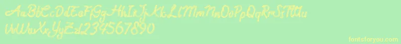 Rock Brush Pro Font – Yellow Fonts on Green Background