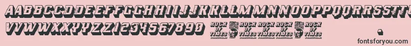 Rock of Times Font – Black Fonts on Pink Background