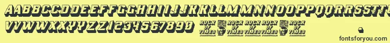 Rock of Times Font – Black Fonts on Yellow Background