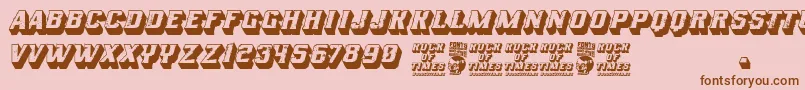 Rock of Times Font – Brown Fonts on Pink Background