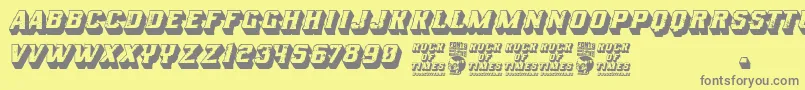 Rock of Times Font – Gray Fonts on Yellow Background