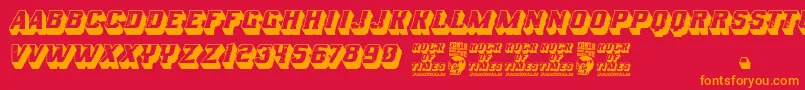 Rock of Times Font – Orange Fonts on Red Background