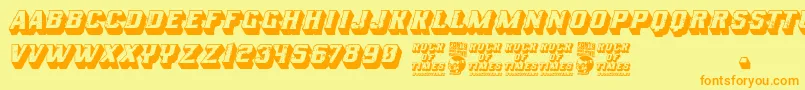 Rock of Times Font – Orange Fonts on Yellow Background