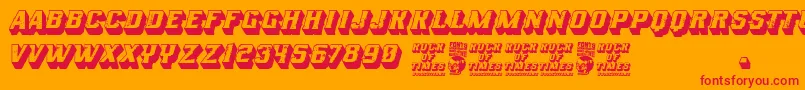 Rock of Times Font – Red Fonts on Orange Background