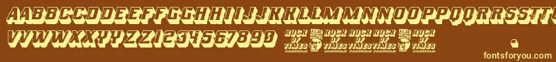 Rock of Times Font – Yellow Fonts on Brown Background