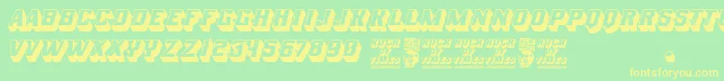 Rock of Times Font – Yellow Fonts on Green Background