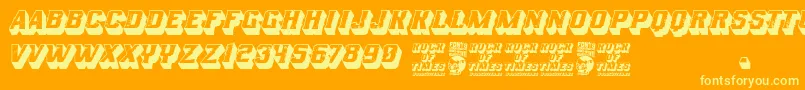 Rock of Times Font – Yellow Fonts on Orange Background