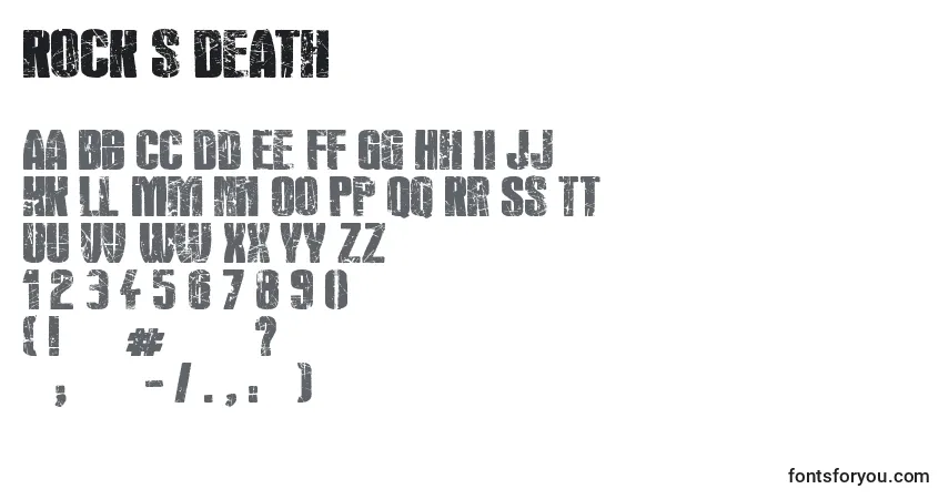 A fonte Rock s Death – alfabeto, números, caracteres especiais