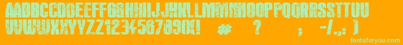 Rock s Death Font – Green Fonts on Orange Background