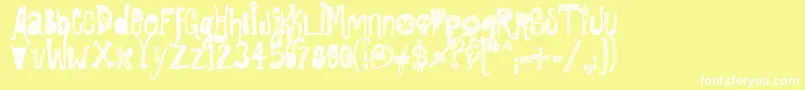 フォントRock Show Whiplash – 黄色い背景に白い文字