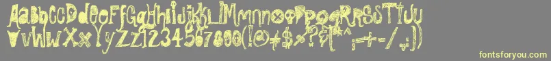 Rock Show Whiplash-Schriftart – Gelbe Schriften auf grauem Hintergrund