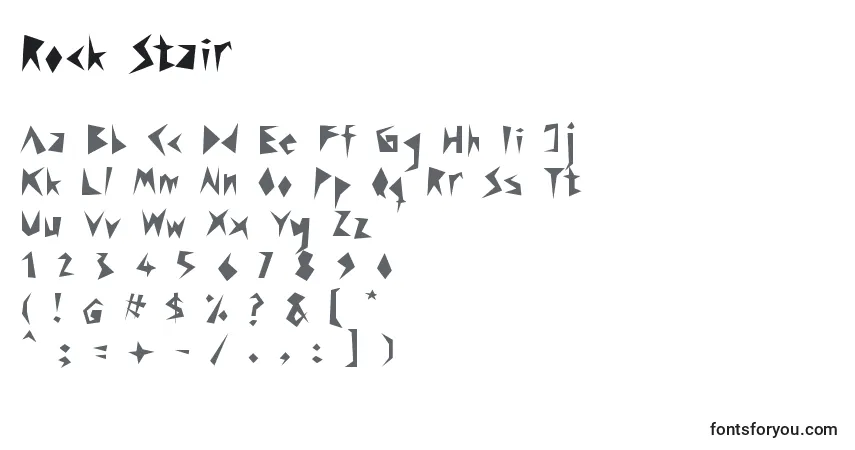 Schriftart Rock Stair – Alphabet, Zahlen, spezielle Symbole