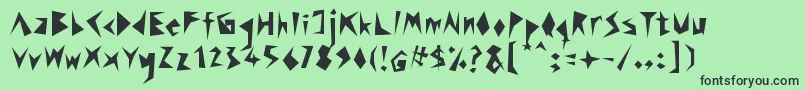 Rock Stair Font – Black Fonts on Green Background