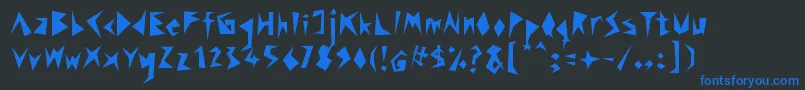Rock Stair Font – Blue Fonts on Black Background