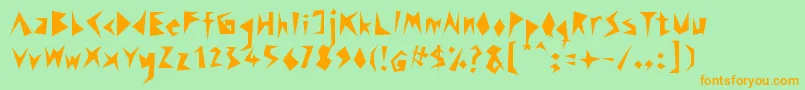 Rock Stair Font – Orange Fonts on Green Background