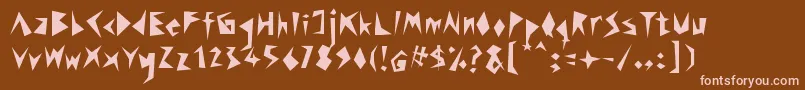 Rock Stair Font – Pink Fonts on Brown Background
