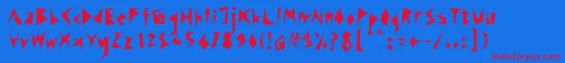 Rock Stair Font – Red Fonts on Blue Background