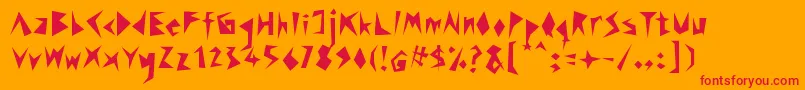 Rock Stair Font – Red Fonts on Orange Background