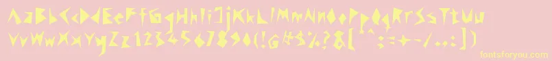 Rock Stair Font – Yellow Fonts on Pink Background