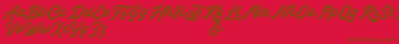 Rocka  Billy Demo Version Font – Brown Fonts on Red Background
