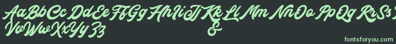 Fonte Rocka  Billy Demo Version – fontes verdes em um fundo preto