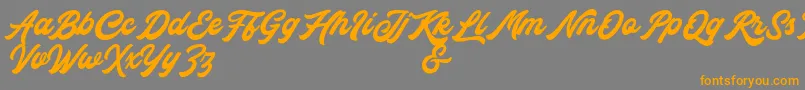 Rocka  Billy Demo Version-Schriftart – Orangefarbene Schriften auf grauem Hintergrund