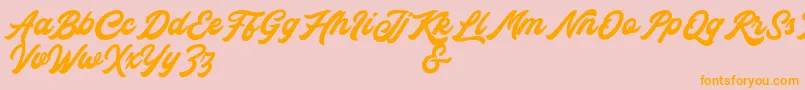 fuente Rocka  Billy Demo Version – Fuentes Naranjas Sobre Fondo Rosa