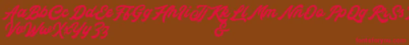 Rocka  Billy Demo Version Font – Red Fonts on Brown Background