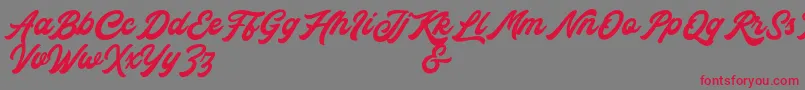 Rocka  Billy Demo Version-Schriftart – Rote Schriften auf grauem Hintergrund