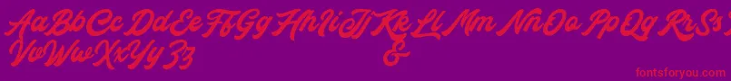 Rocka  Billy Demo Version Font – Red Fonts on Purple Background