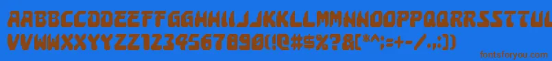 フォントAstropolisCondensed – 茶色の文字が青い背景にあります。
