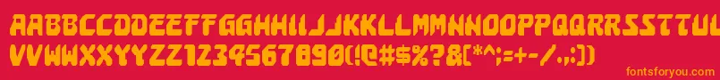 AstropolisCondensed Font – Orange Fonts on Red Background