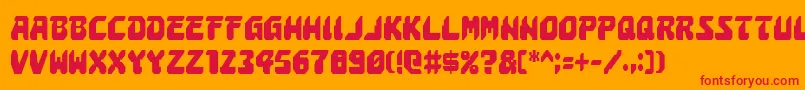 AstropolisCondensed Font – Red Fonts on Orange Background