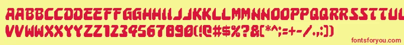 AstropolisCondensed Font – Red Fonts on Yellow Background