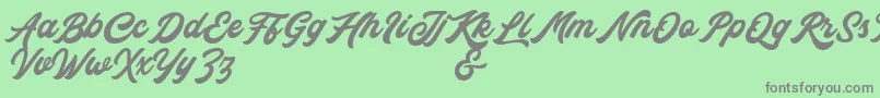 Rocka  Billy Demo Version Font – Gray Fonts on Green Background