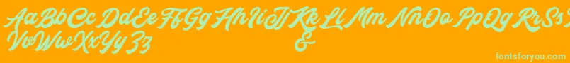Rocka  Billy Demo Version Font – Green Fonts on Orange Background