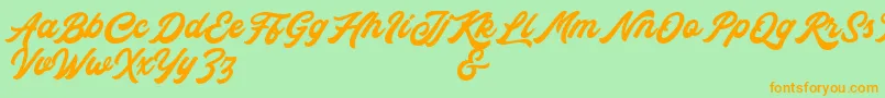 Rocka  Billy Demo Version Font – Orange Fonts on Green Background