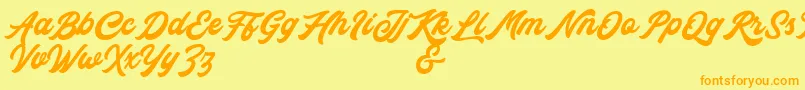 Rocka  Billy Demo Version Font – Orange Fonts on Yellow Background
