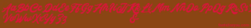 Rocka  Billy Demo Version Font – Red Fonts on Brown Background