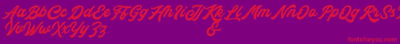 Rocka  Billy Demo Version Font – Red Fonts on Purple Background