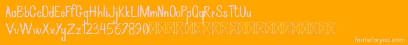 Rockbrush DEMO-Schriftart – Rosa Schriften auf orangefarbenem Hintergrund