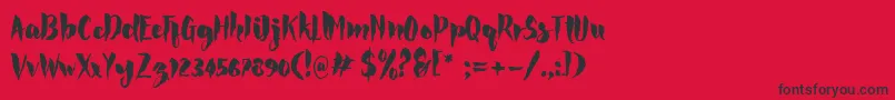 Rocke-Schriftart – Schwarze Schriften auf rotem Hintergrund