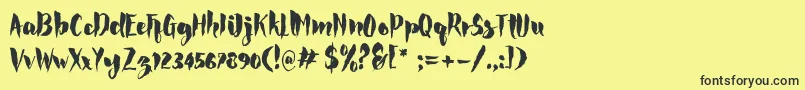 Rocke Font – Black Fonts on Yellow Background
