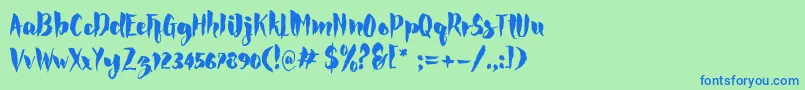 フォントRocke – 青い文字は緑の背景です。