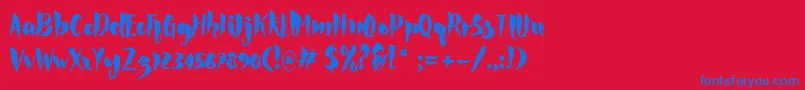 Rocke Font – Blue Fonts on Red Background