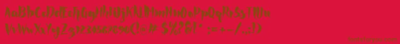 Rocke Font – Brown Fonts on Red Background